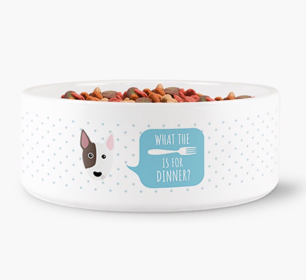 'What's For Dinner?' - Personalized Dog Bowl for your {breedFullName}