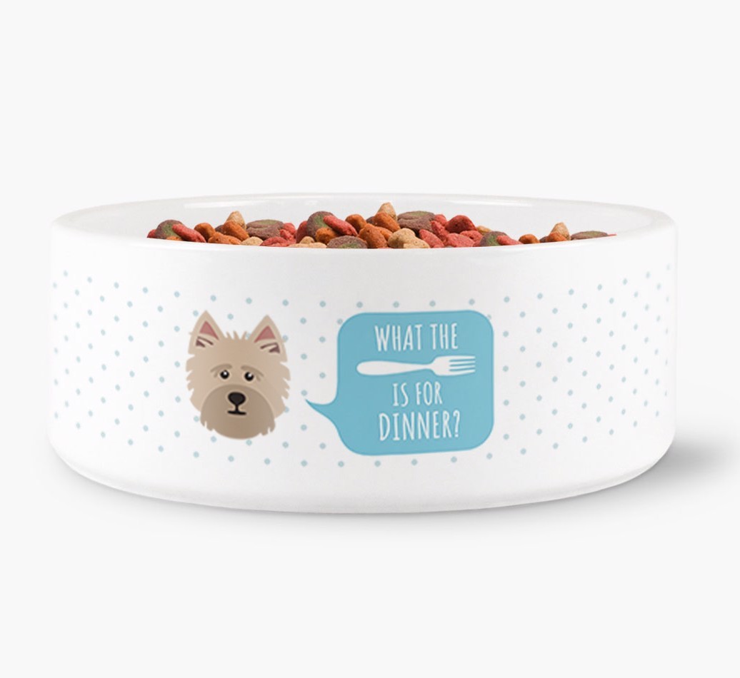 'What's For Dinner?' - Personalized Dog Bowl for your {breedFullName}