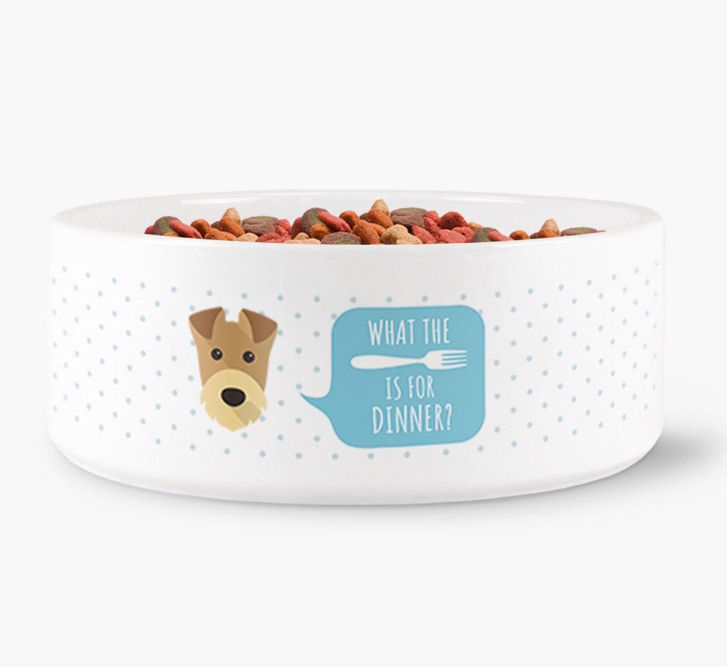 'What's For Dinner?' - Personalized Dog Bowl for your {breedFullName}