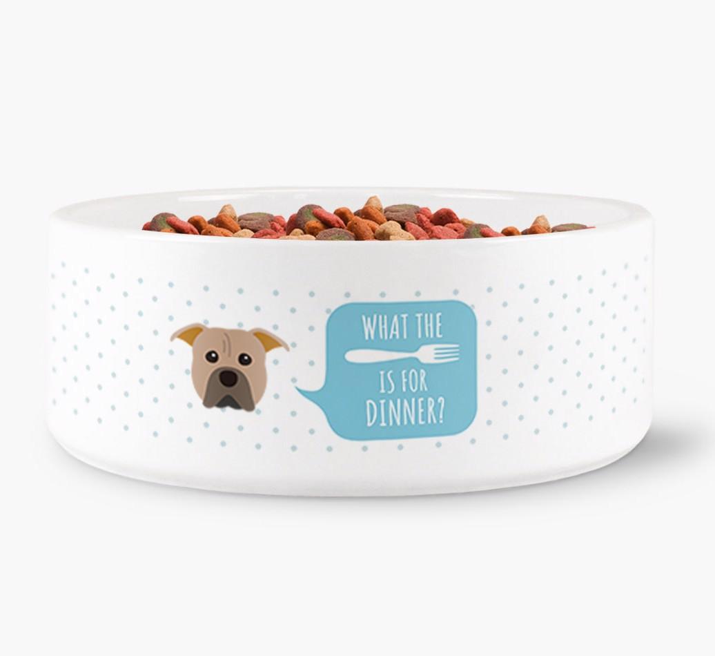 'What's For Dinner?' - Personalized Dog Bowl for your {breedFullName}