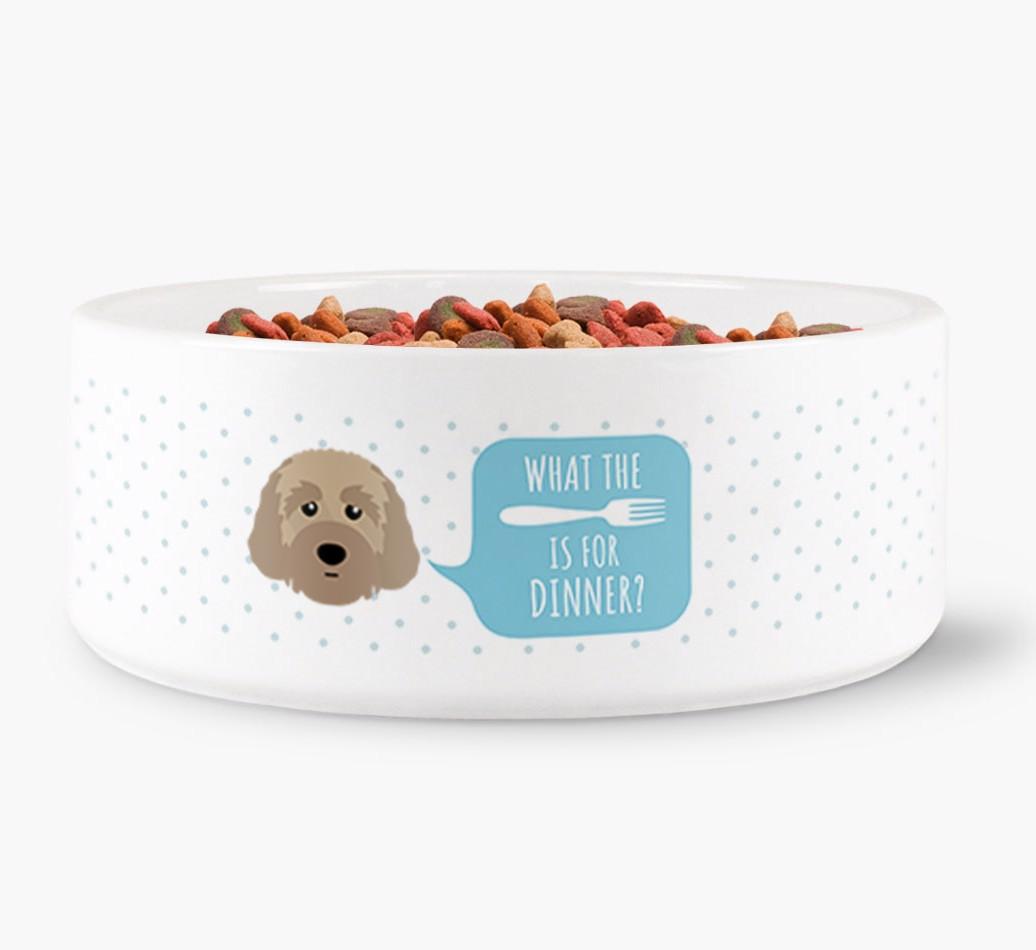 'What's For Dinner?' - Personalized Dog Bowl for your {breedFullName}