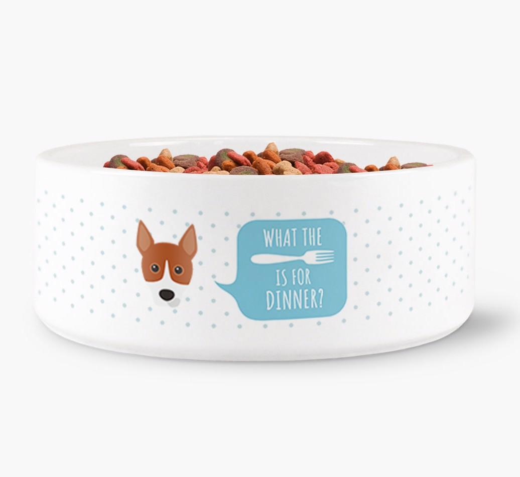 'What's For Dinner?' - Personalized Dog Bowl for your {breedFullName}