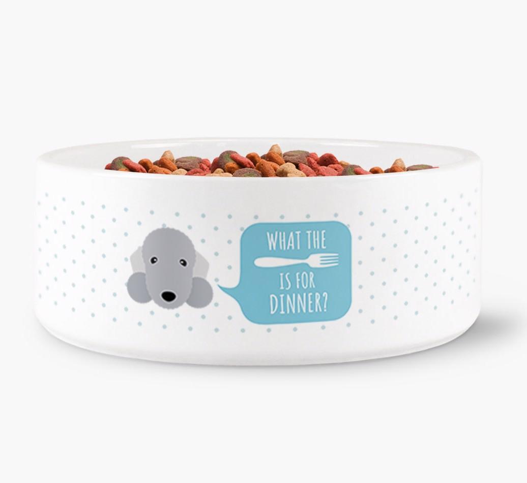 'What's For Dinner?' - Personalized Dog Bowl for your {breedFullName}