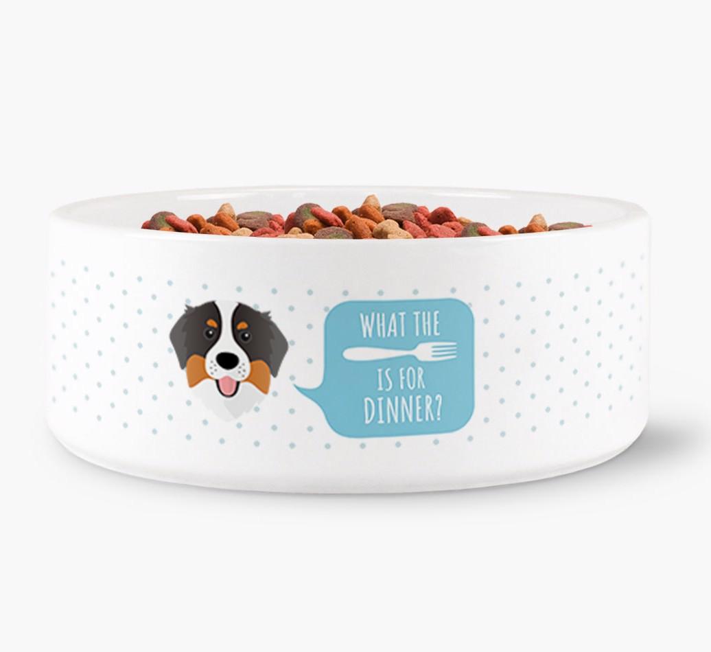 'What's For Dinner?' - Personalized Dog Bowl for your {breedFullName}