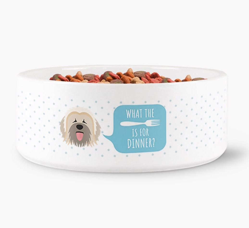 'What's For Dinner?' - Personalized Dog Bowl for your {breedFullName}