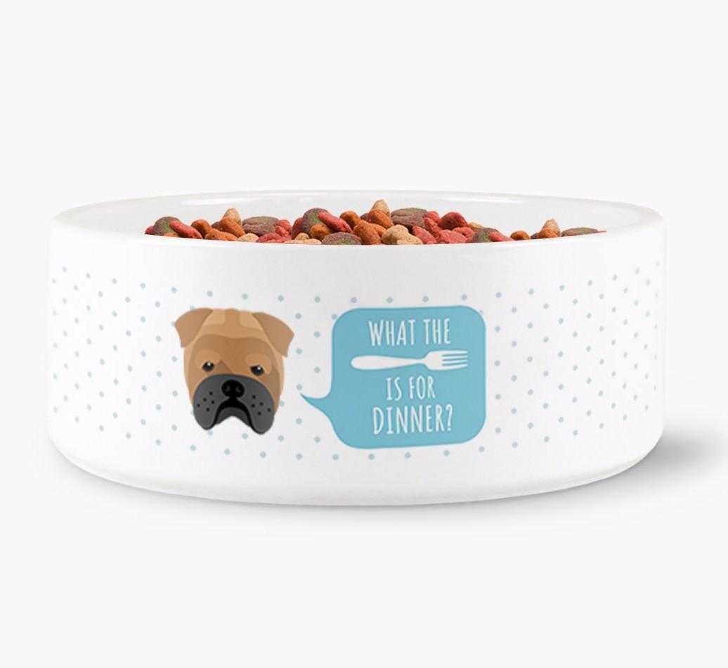 'What's For Dinner?' - Personalized Dog Bowl for your {breedFullName}
