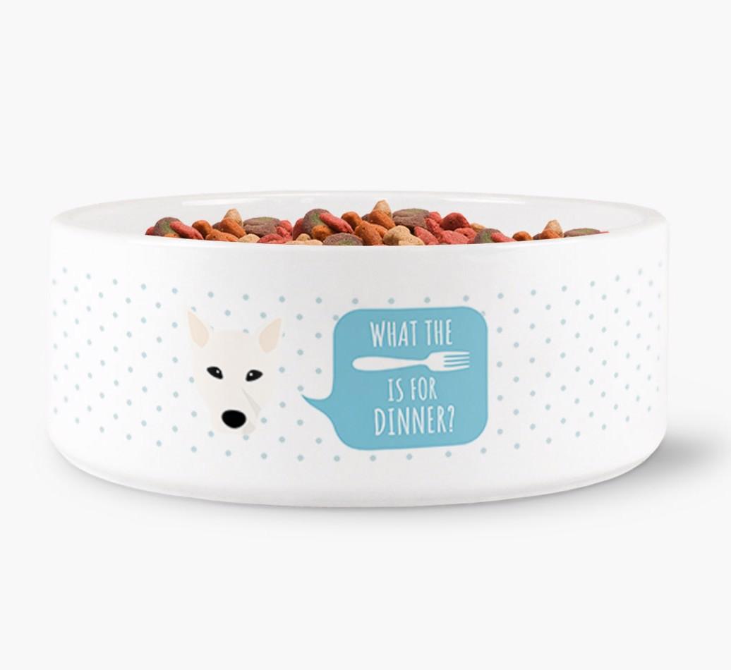 'What's For Dinner?' - Personalized Dog Bowl for your {breedFullName}