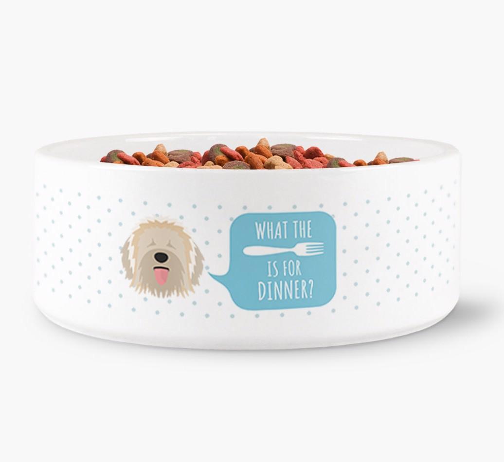 'What's For Dinner?' - Personalized Dog Bowl for your {breedFullName}