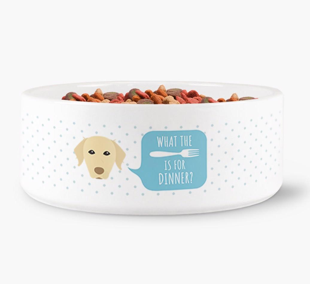 'What's For Dinner?' - Personalized Dog Bowl for your {breedFullName}
