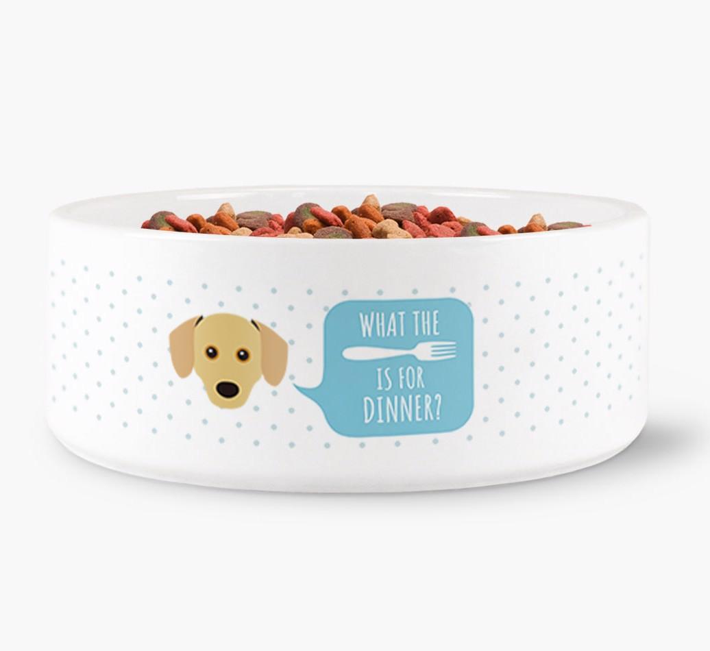'What's For Dinner?' - Personalized Dog Bowl for your {breedFullName}