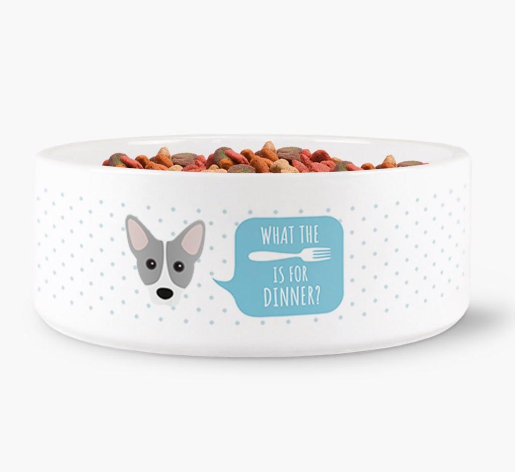 'What's For Dinner?' - Personalized Dog Bowl for your {breedFullName}