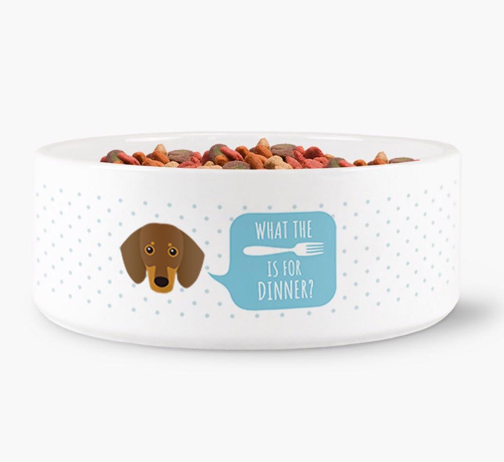 'What's For Dinner?' - Personalized Dog Bowl for your {breedFullName}