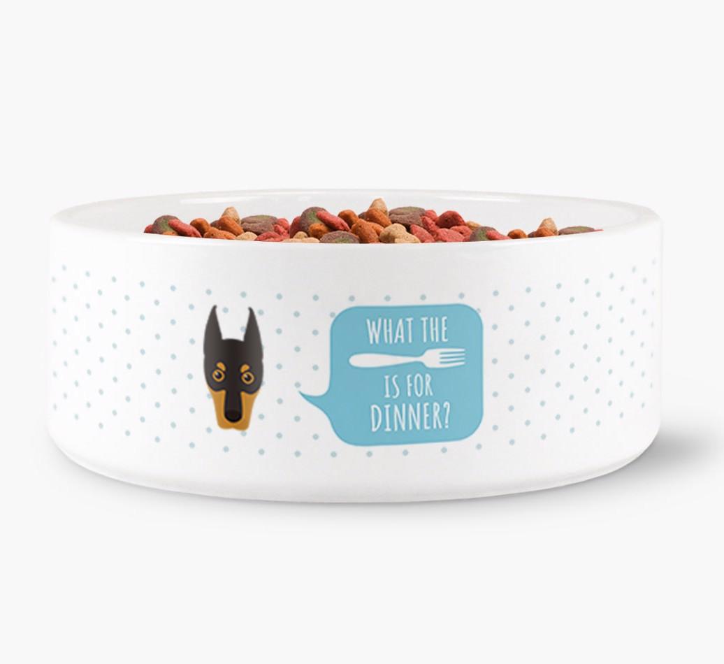 'What's For Dinner?' - Personalized Dog Bowl for your {breedFullName}