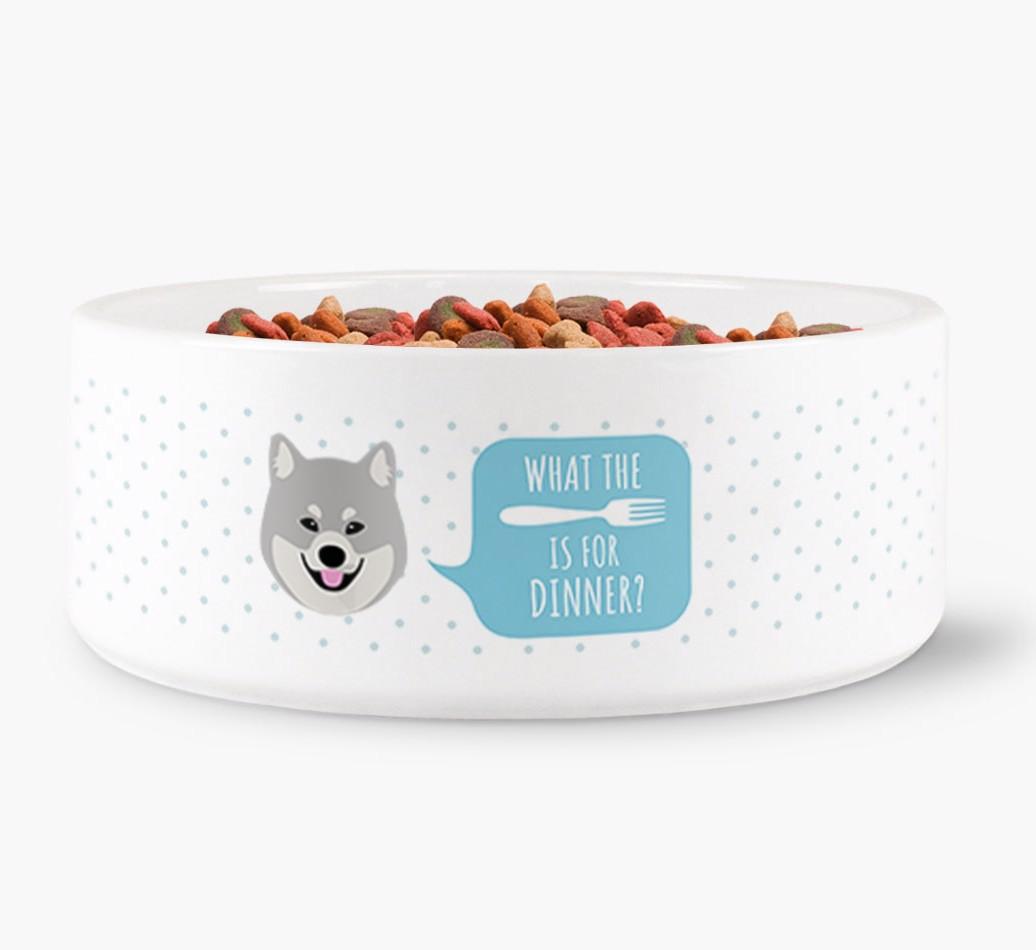 'What's For Dinner?' - Personalized Dog Bowl for your {breedFullName}