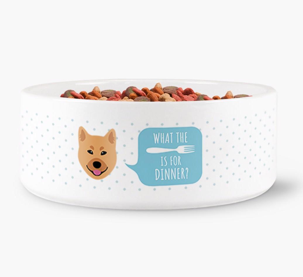 'What's For Dinner?' - Personalized Dog Bowl for your {breedFullName}