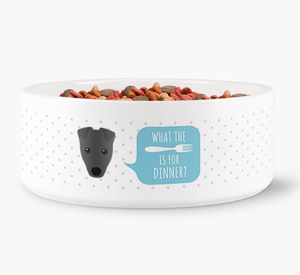 'What's For Dinner?' - Personalized Dog Bowl for your {breedFullName}