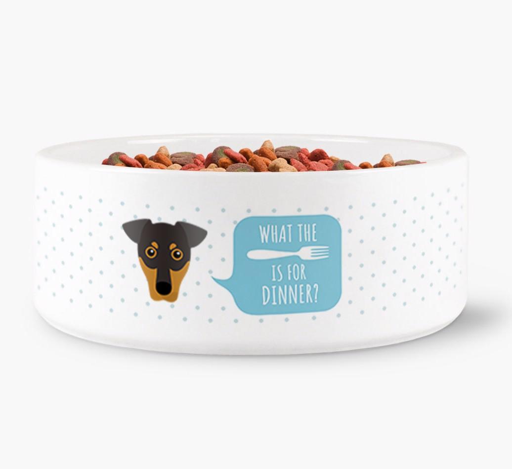 'What's For Dinner?' - Personalized Dog Bowl for your {breedFullName}