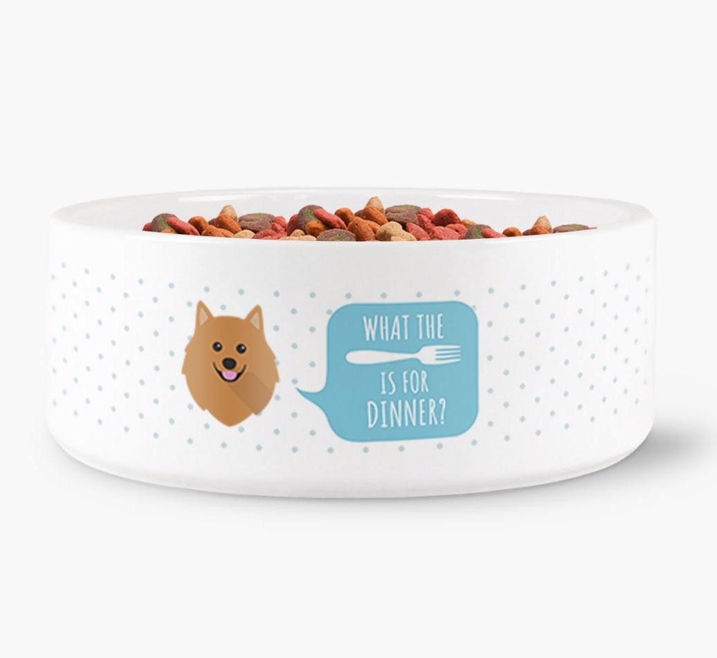 'What's For Dinner?' - Personalized Dog Bowl for your {breedFullName}