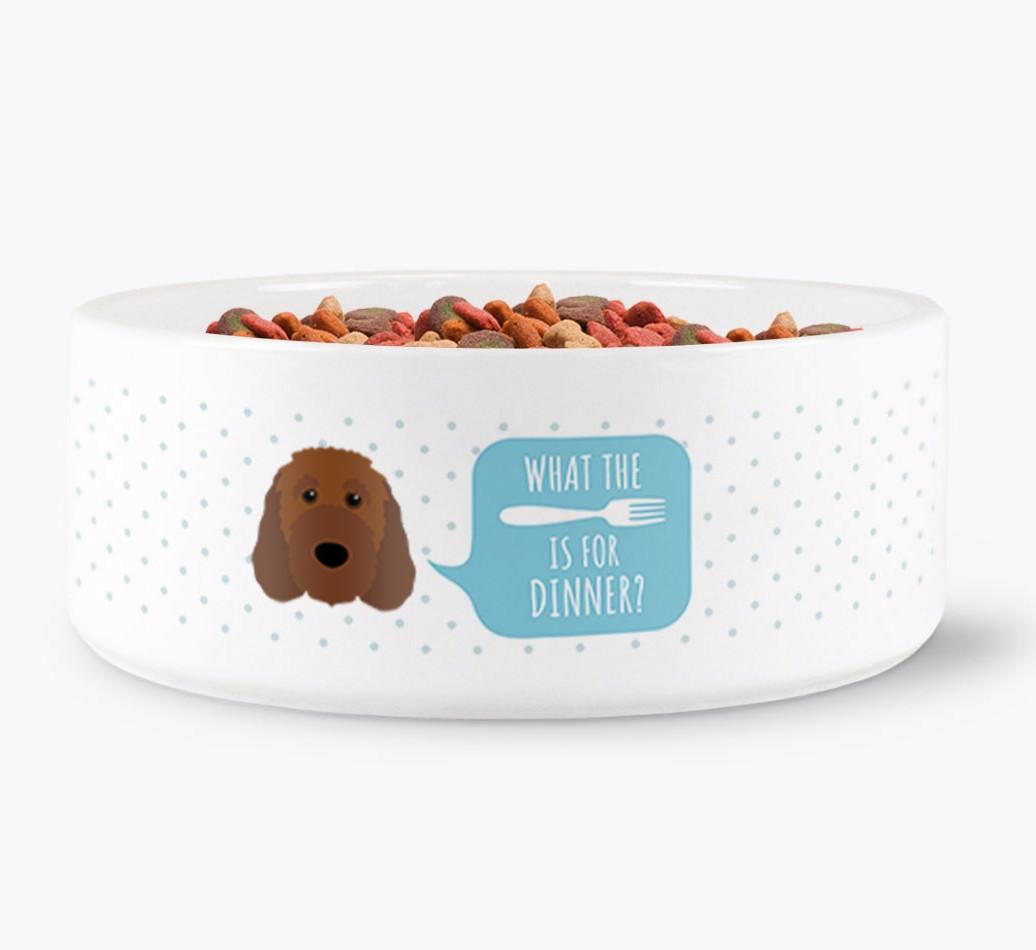 'What's For Dinner?' - Personalized Dog Bowl for your {breedFullName}