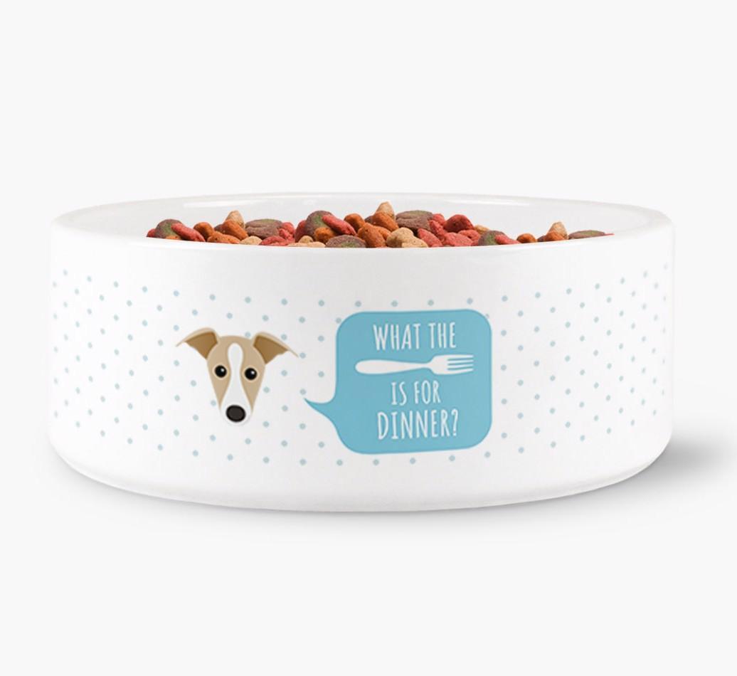 'What's For Dinner?' - Personalized Dog Bowl for your {breedFullName}