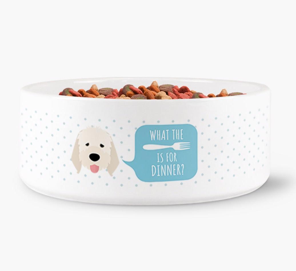 'What's For Dinner?' - Personalized Dog Bowl for your {breedFullName}