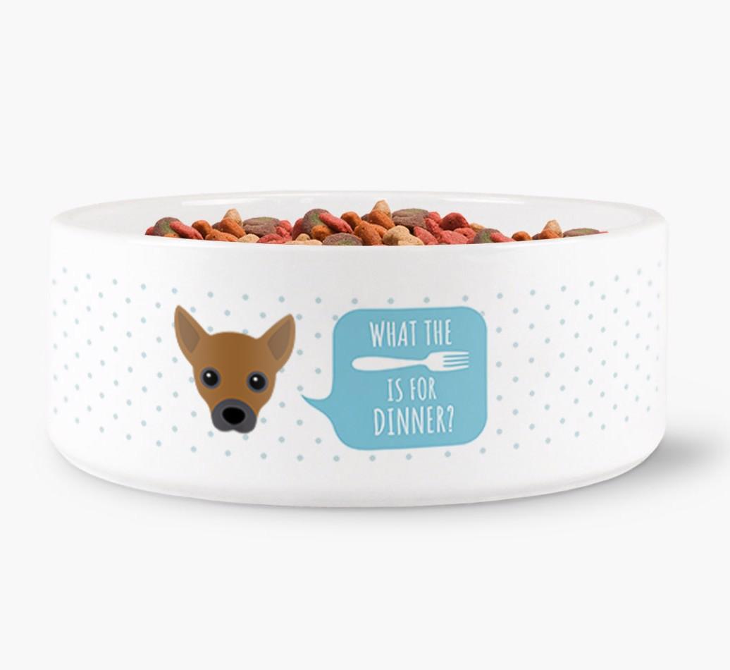'What's For Dinner?' - Personalized Dog Bowl for your {breedFullName}