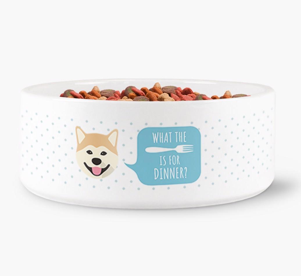 'What's For Dinner?' - Personalized Dog Bowl for your {breedFullName}