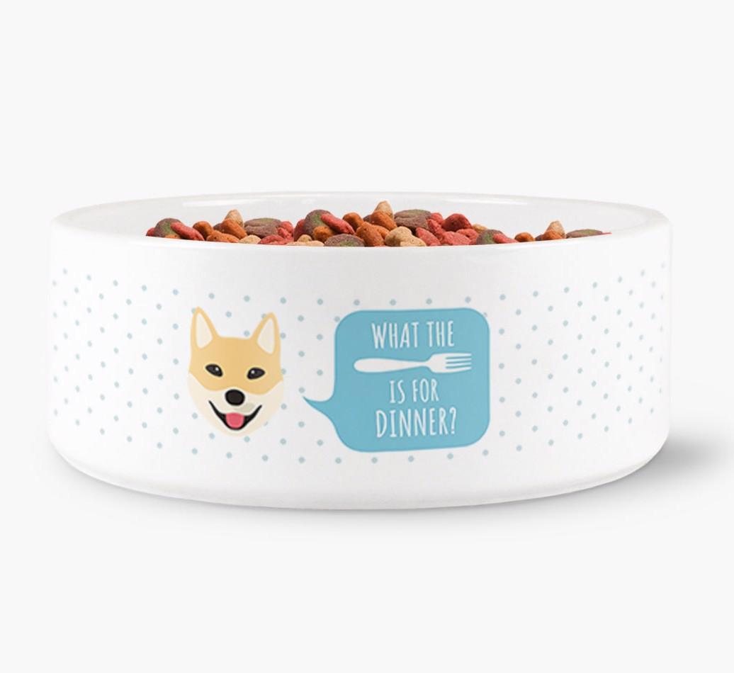 'What's For Dinner?' - Personalized Dog Bowl for your {breedFullName}
