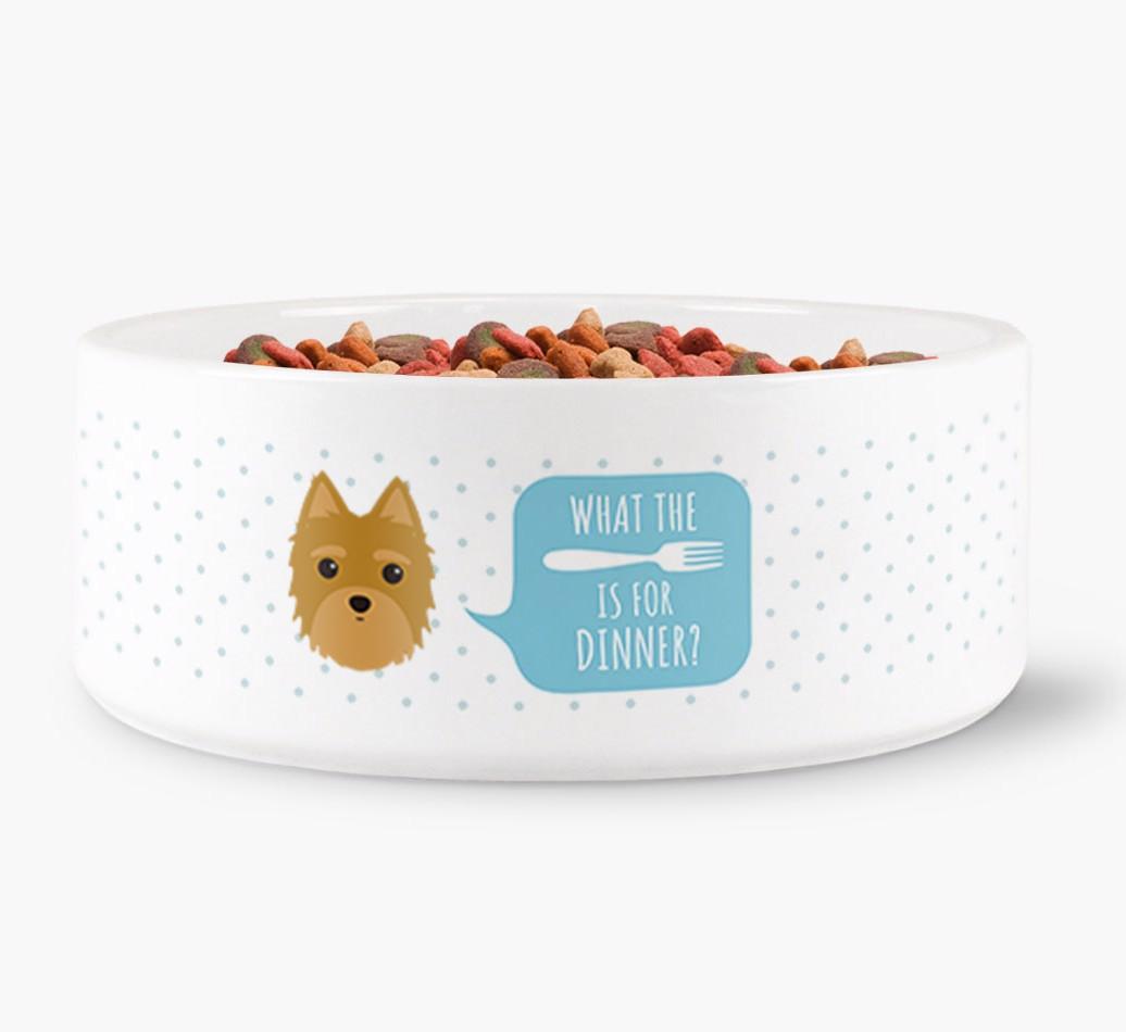 'What's For Dinner?' - Personalized Dog Bowl for your {breedFullName}
