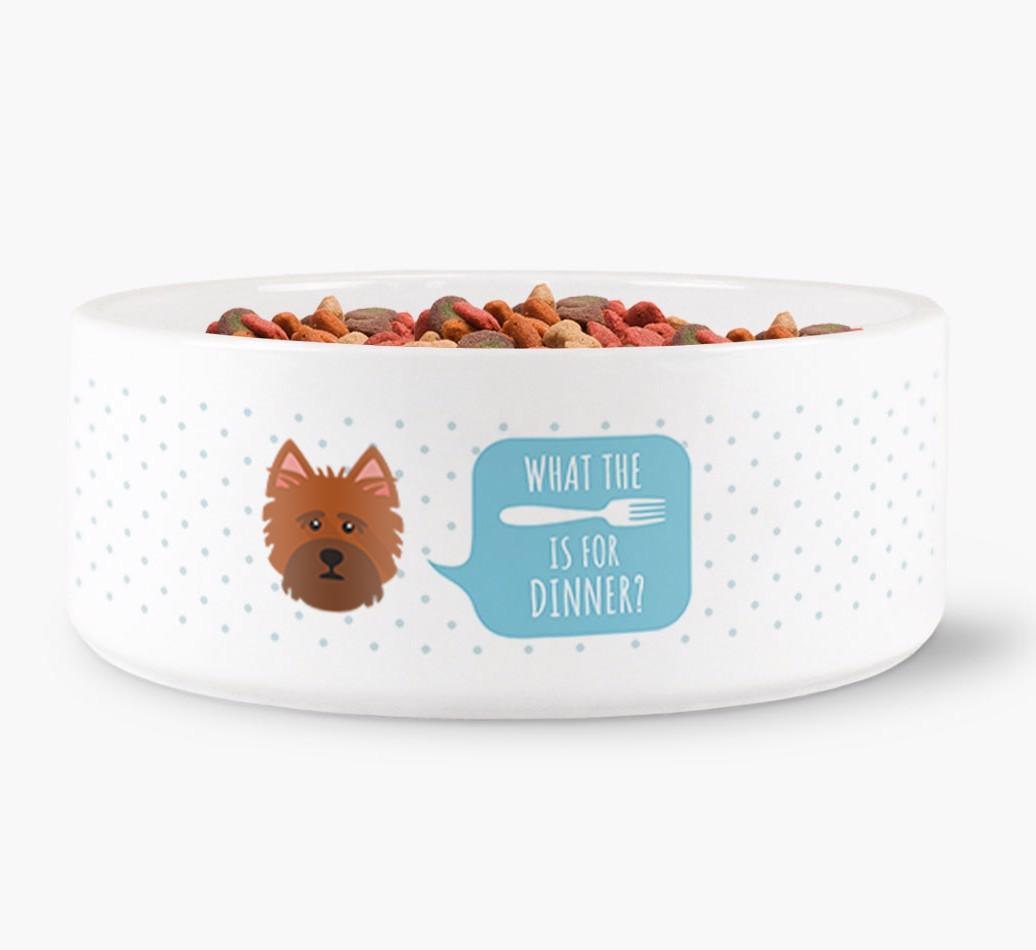 'What's For Dinner?' - Personalized Dog Bowl for your {breedFullName}