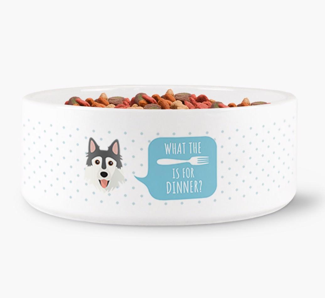 'What's For Dinner?' - Personalized Dog Bowl for your {breedFullName}