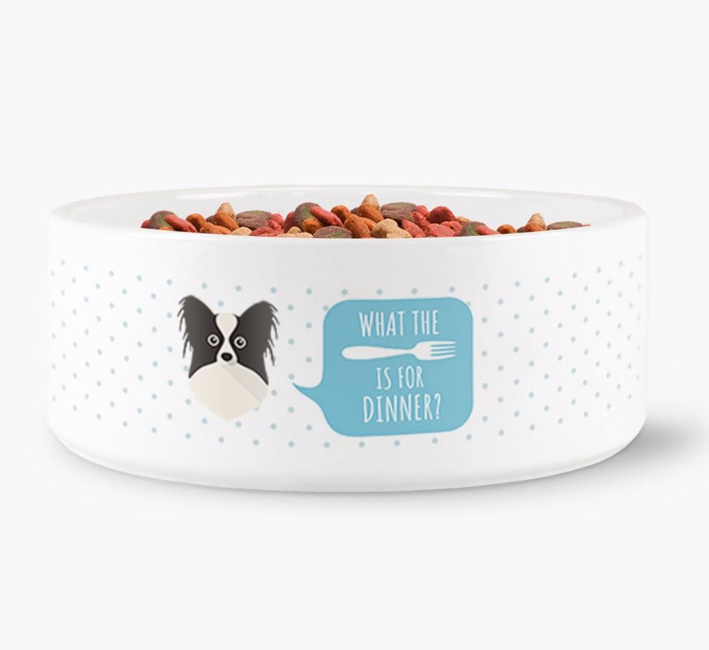 'What's For Dinner?' - Personalized Dog Bowl for your {breedFullName}