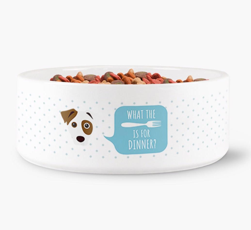 'What's For Dinner?' - Personalized Dog Bowl for your {breedFullName}