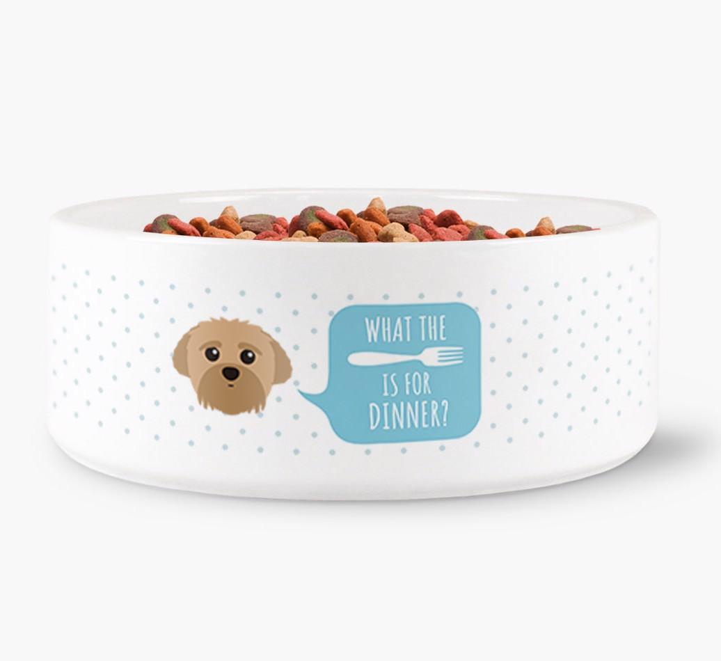 'What's For Dinner?' - Personalized Dog Bowl for your {breedFullName}