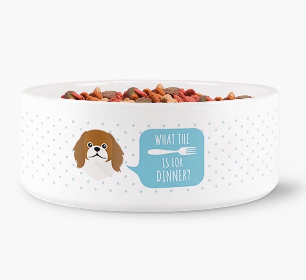 'What's For Dinner?' - Personalized Dog Bowl for your {breedFullName}