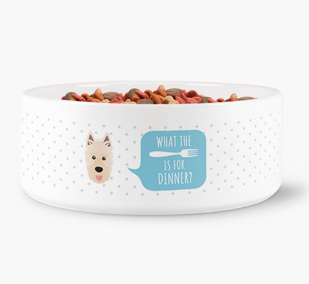 'What's For Dinner?' - Personalized Dog Bowl for your {breedFullName}