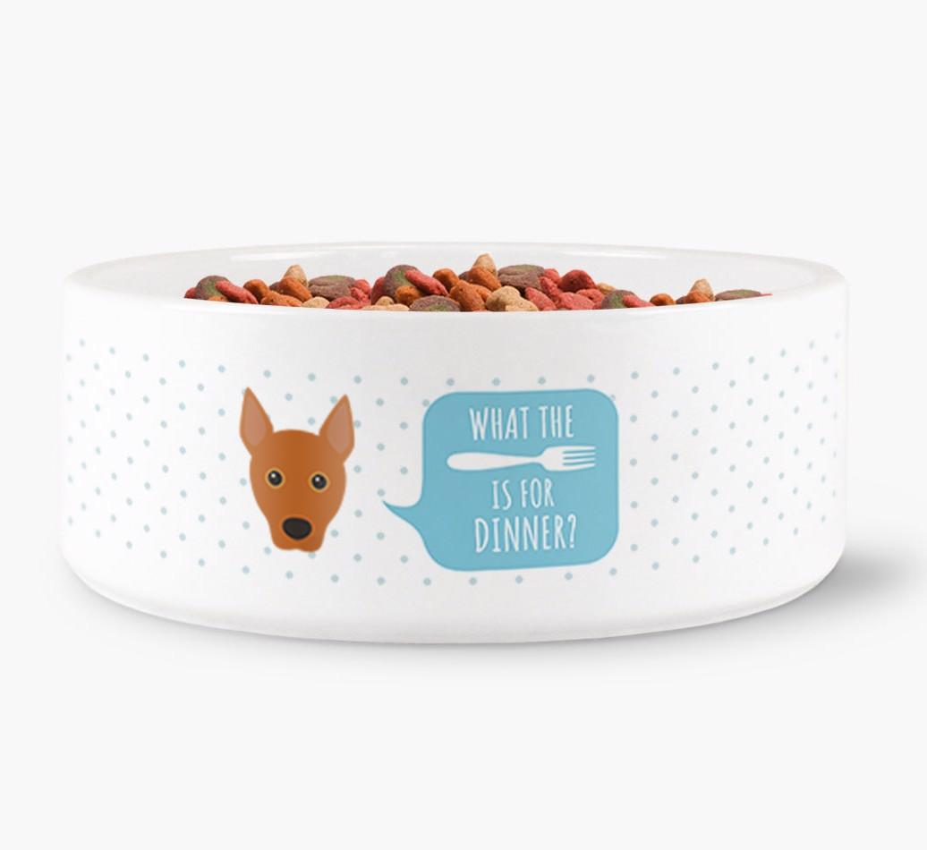 'What's For Dinner?' - Personalized Dog Bowl for your {breedFullName}