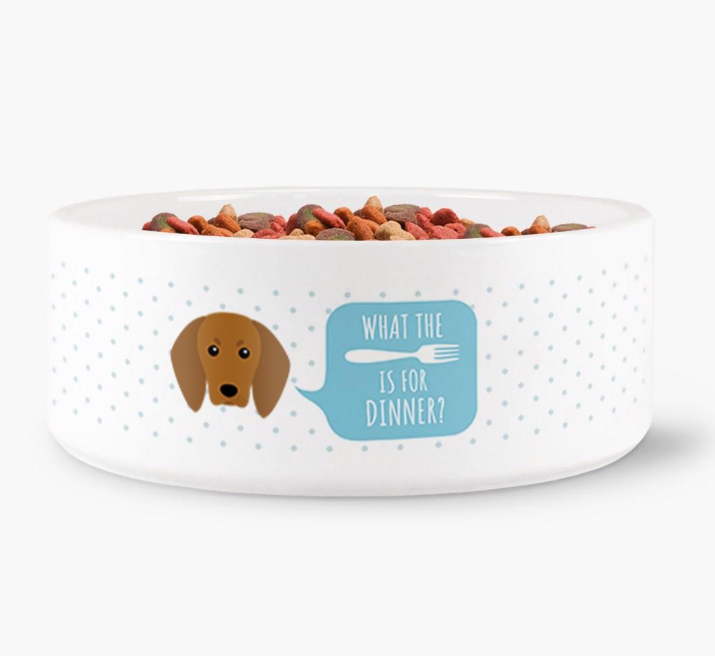 'What's For Dinner?' - Personalized Dog Bowl for your {breedFullName}