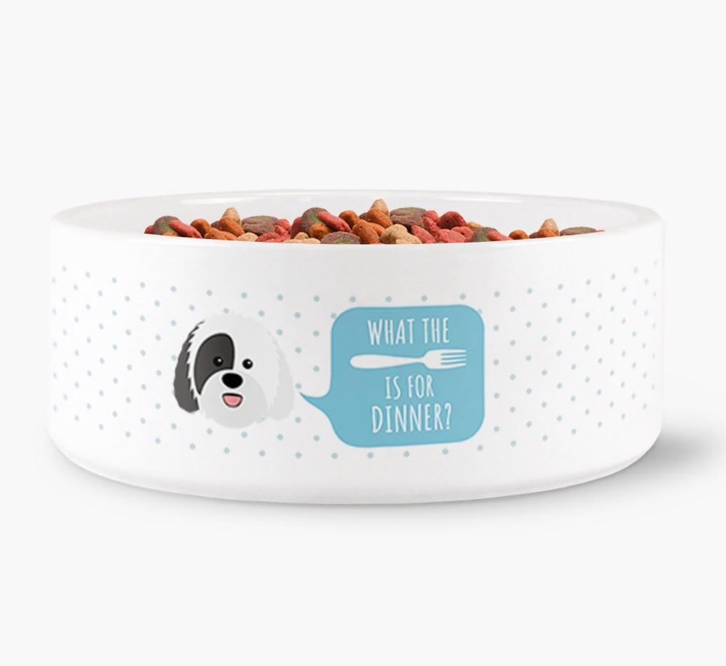 'What's For Dinner?' - Personalized Dog Bowl for your {breedFullName}
