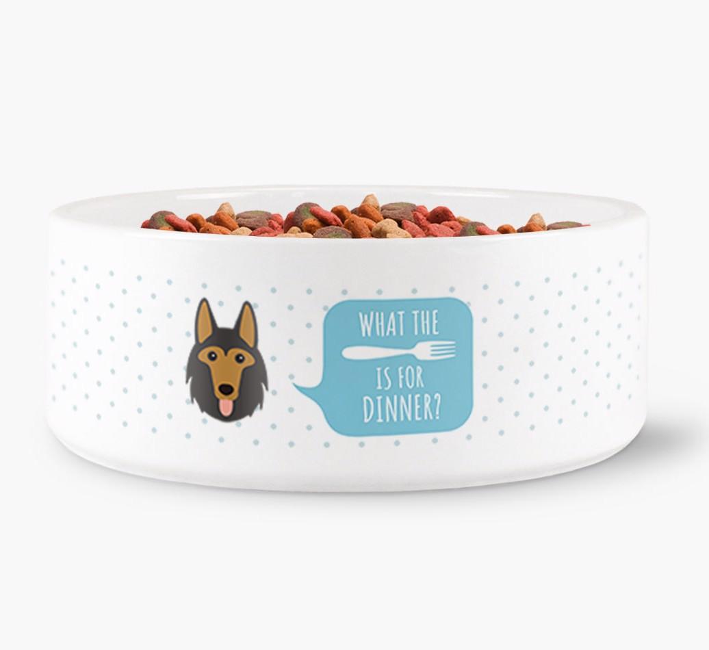 'What's For Dinner?' - Personalized Dog Bowl for your {breedFullName}
