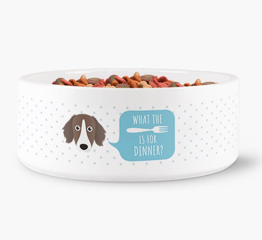 'What's For Dinner?' - Personalized Dog Bowl for your {breedFullName}