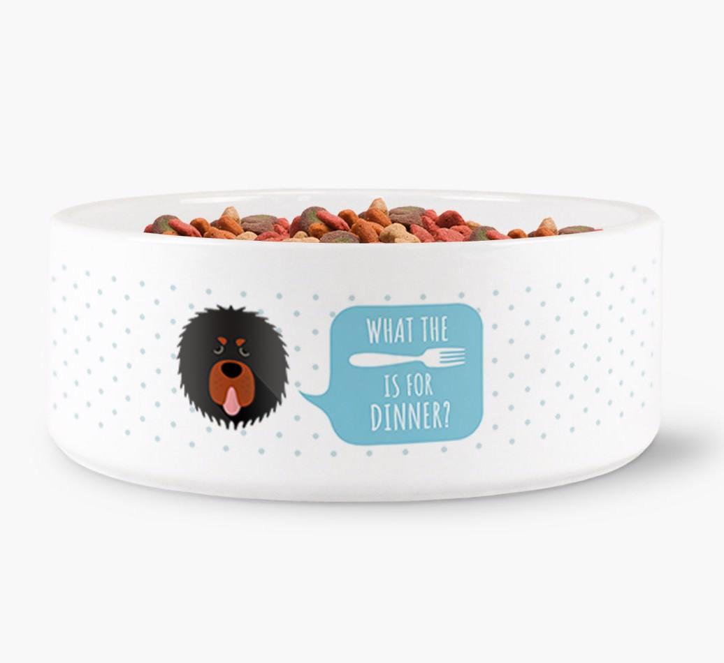 'What's For Dinner?' - Personalized Dog Bowl for your {breedFullName}