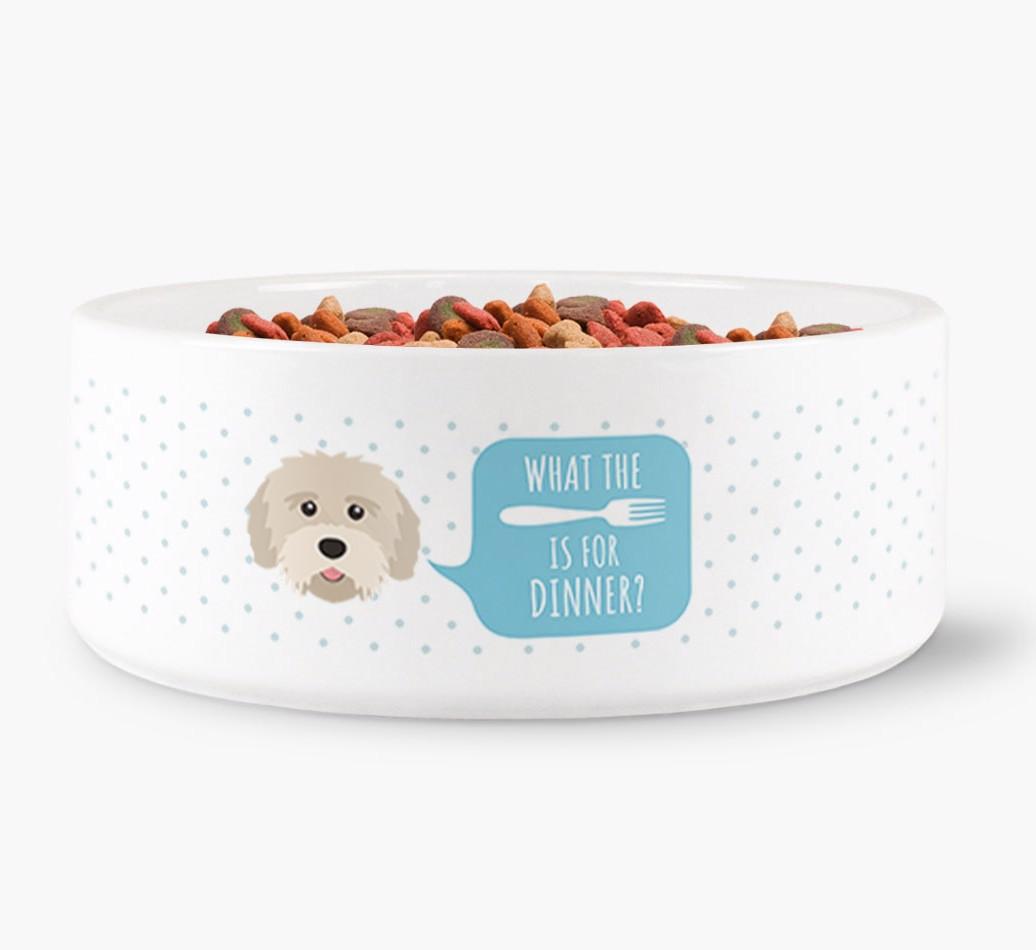 'What's For Dinner?' - Personalized Dog Bowl for your {breedFullName}