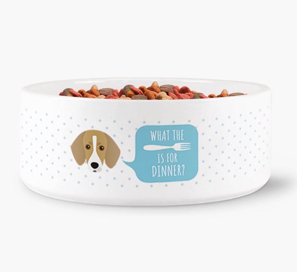 'What's For Dinner?' - Personalized Dog Bowl for your {breedFullName}