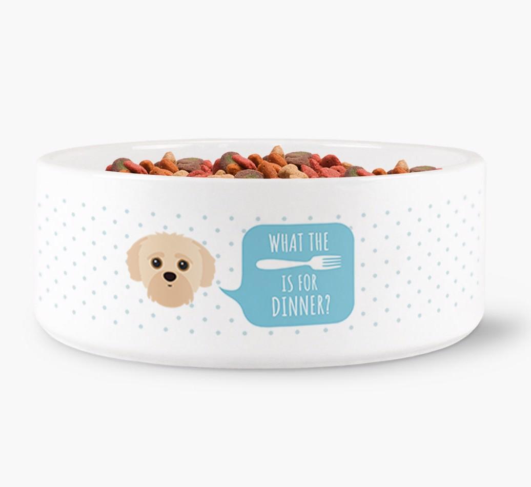 'What's For Dinner?' - Personalized Dog Bowl for your {breedFullName}