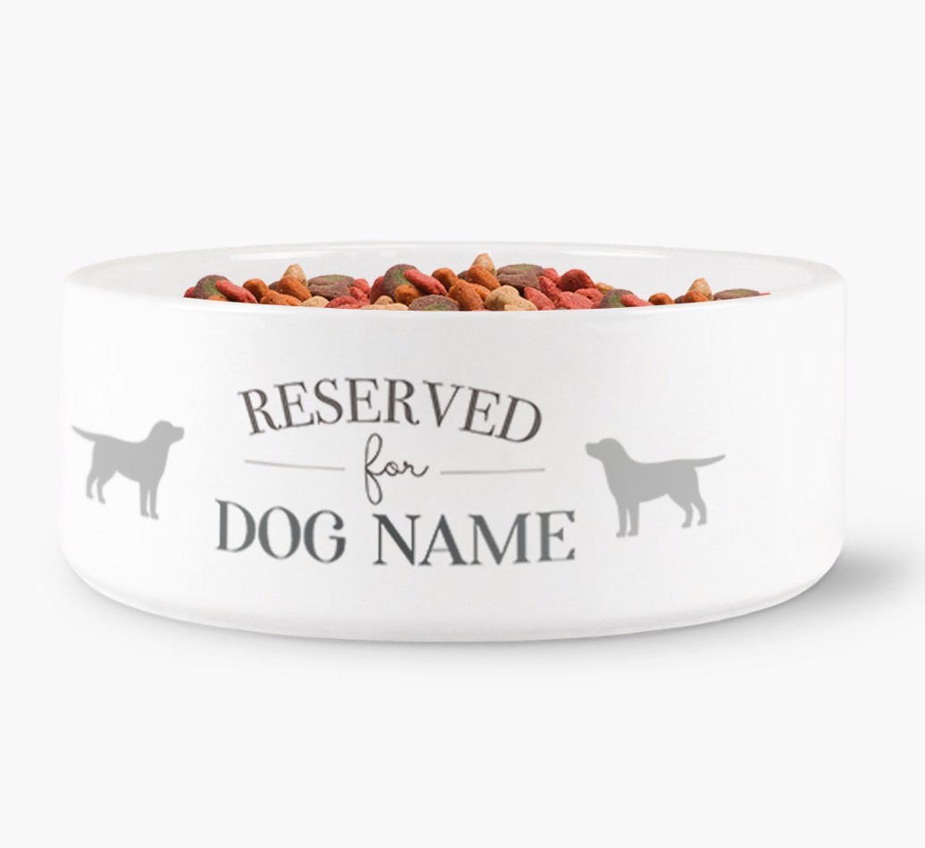 'Reserved for {dogsName}' Dog Bowl for your {breedFullName}