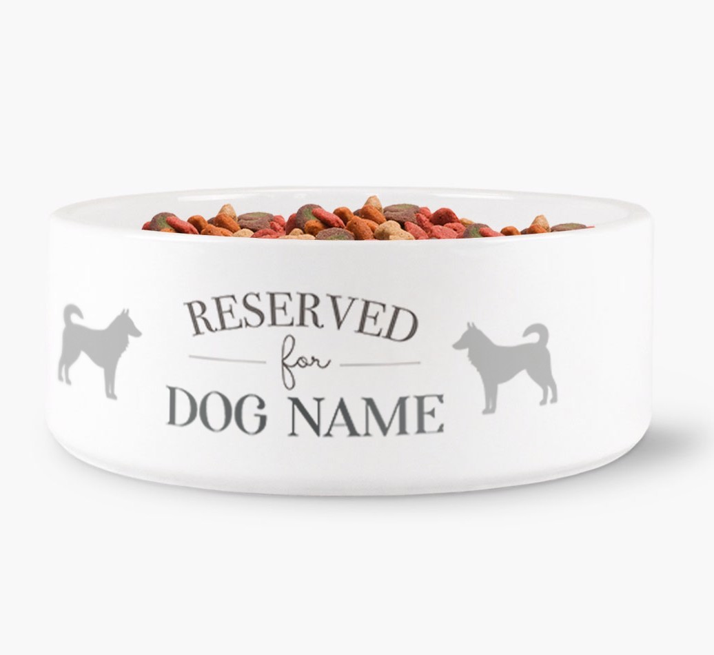 'Reserved for {dogsName}' - Personalized Dog Bowl for your {breedFullName}