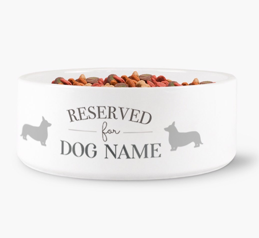'Reserved for {dogsName}' - Personalized Dog Bowl for your {breedFullName}