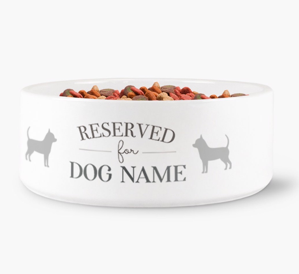 'Reserved for {dogsName}' Dog Bowl for your {breedFullName}