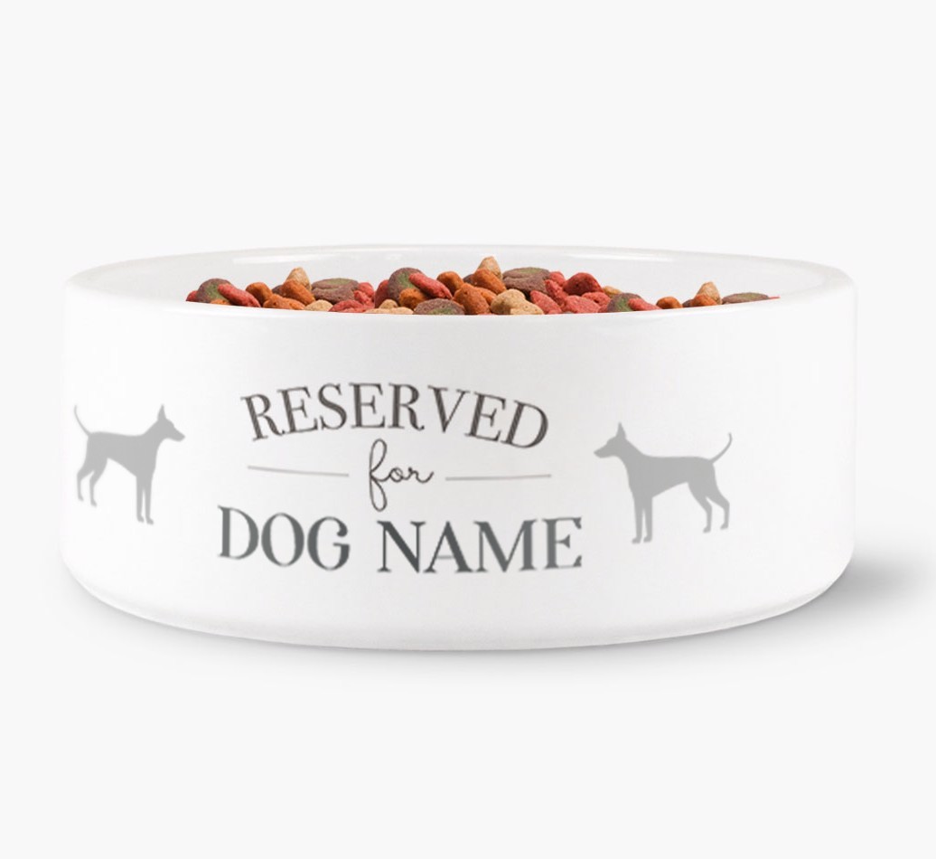 'Reserved for {dogsName}' Dog Bowl for your {breedFullName}